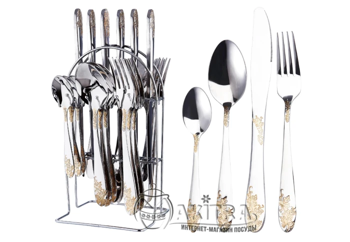 Набор столовых приборов с подставкой Wellberg WB 8065 (25 пр) Набор столовых приборов с подставкой Wellberg WB 8065 (25 пр)